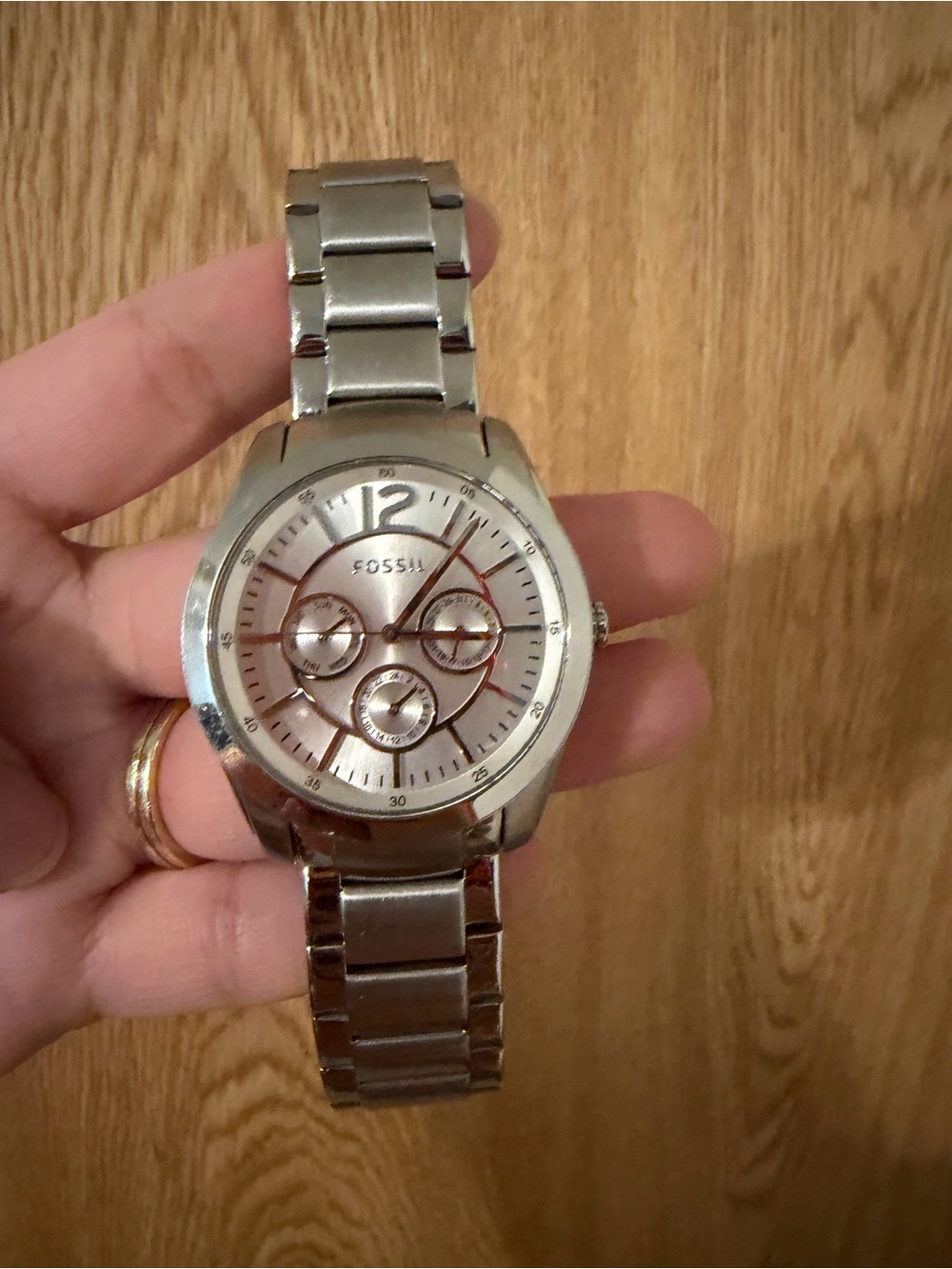 Fossil Men’s Silver Stainless Link Chronograph Watch